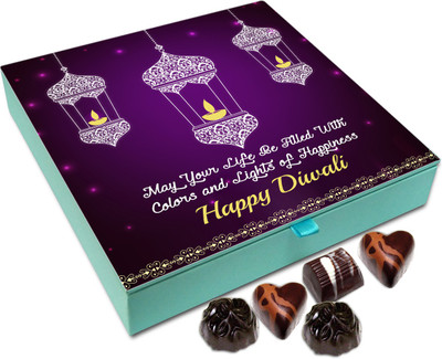 

Chocholik Diwali Sweets - This Diwali May Your Life Be Filled With Colors Chocolate Box - 9pc Truffles(108 g)