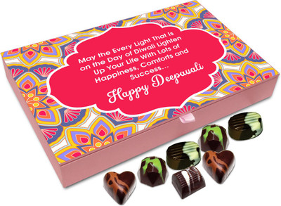 

Chocholik Diwali Sweets - May Every Diwali Light Lighten Up Your Life Chocolate Box - 12pc Truffles(144 g)