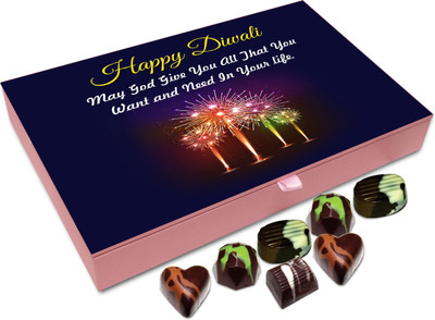 

Chocholik Diwali Sweets - On This Diwali May God Give You All That You Require Chocolate Box - 12pc Truffles(144 g)