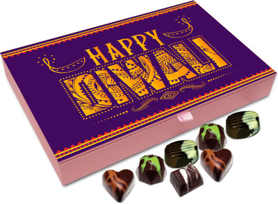 

Chocholik Diwali Sweets - May The Beautiful Festival Of Diwali Help You Achieve Success Chocolate Box - 12pc Truffles(144 g)