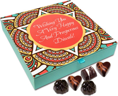 Chocholik Diwali Sweets - Wishing You A very Positive And Sparkling Diwali Chocolate Box - 9pc Truffles(108 g)