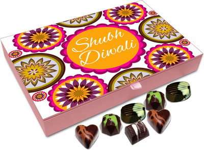 

Chocholik Diwali Sweets - Shubh Diwali To all My Family Members Chocolate Box - 12pc Truffles(144 g)