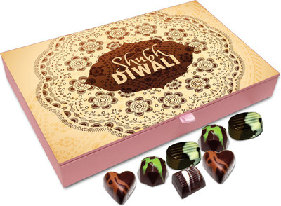 

Chocholik Diwali Sweets - Shubh Diwali To All My Close Friends Chocolate Box - 12pc Truffles(144 g)