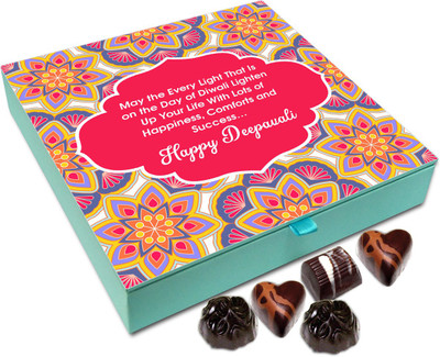 

Chocholik Diwali Sweets - May Every Diwali Light Lighten Up Your Life Chocolate Box - 9pc Truffles(108 g)
