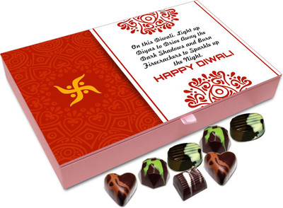 

Chocholik Diwali Sweets - May This Diwali Drive Away The Dark Shadows Chocolate Box - 12pc Truffles(144 g)