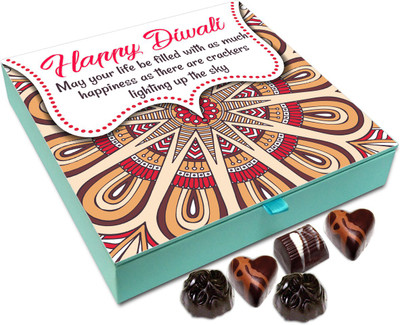 

Chocholik Diwali Sweets - On This Diwali May Your Life Be Filled With Happiness Chocolate Box - 9pc Truffles(108 g)