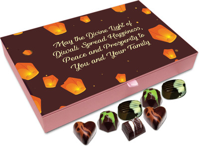 

Chocholik Diwali Sweets - May The Divine Light Of Diwali Spread Happiness In Your Life Chocolate Box - 12pc Truffles(144 g)