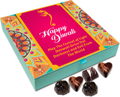 

Chocholik Diwali Sweets - May Deewali Drive Out Darkness From Your Life Chocolate Box - 9pc Truffles(108 g)