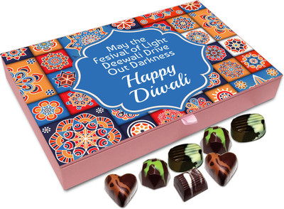 

Chocholik Diwali Sweets - May Diwali Drives Away All Your Sorrow And Darkness Chocolate Box - 12pc Truffles(144 g)