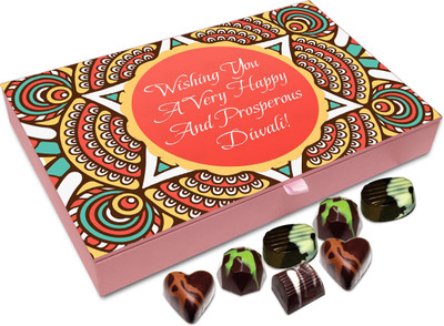 

Chocholik Diwali Sweets - Wishing You A very Positive And Sparkling Diwali Chocolate Box - 12pc Truffles(144 g)