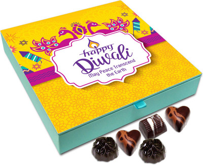 

Chocholik Diwali Gift - May This Diwali Bring Peace On Earth Chocolate Box - 9pc Truffles(108 g)