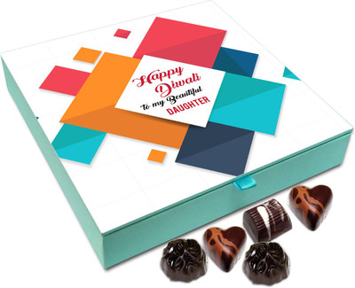 

Chocholik Diwali Gift - Happy Diwali To My Beautiful Daughter Chocolate Box - 9pc Truffles(108 g)
