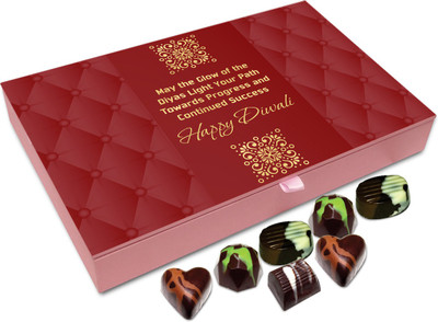 

Chocholik Diwali Sweets - May The Glow Of Diwali Diyas Light Up Your Life Chocolate Box - 12pc Truffles(144 g)