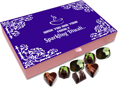 

Chocholik Diwali Gift - Wishing You And Your Family A Joyous And Sparkling Diwali Chocolate Box - 12pc Truffles(144 g)
