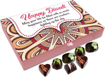 

Chocholik Diwali Sweets - On This Diwali May Your Life Be Filled With Happiness Chocolate Box - 12pc Truffles(144 g)