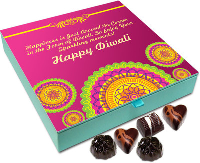 

Chocholik Diwali Gift - On Diwali Happiness Is Just Around The Corner Chocolate Box - 9pc Truffles(108 g)