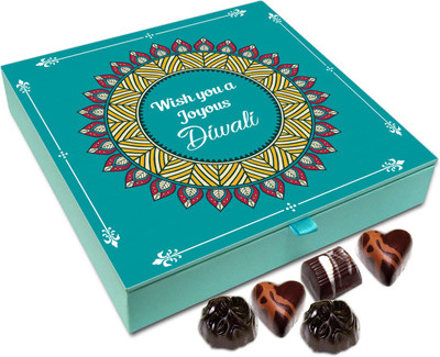 

Chocholik Diwali Gift - Wishing You A Joyous And Prosperous Diwali Chocolate Box - 9pc Truffles(108 g)