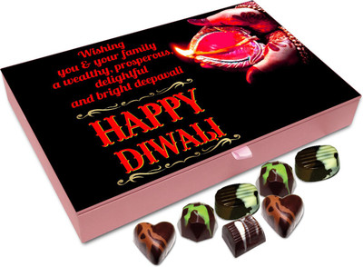 

Chocholik Diwali Gift Box - Wishing You And Your Family A Very Cheerful Diwali Chocolate Box - 12pc Truffles(144 g)