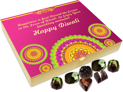 

Chocholik Diwali Gift - On Diwali Happiness Is Just Around The Corner Chocolate Box - 20pc Truffles(240 g)