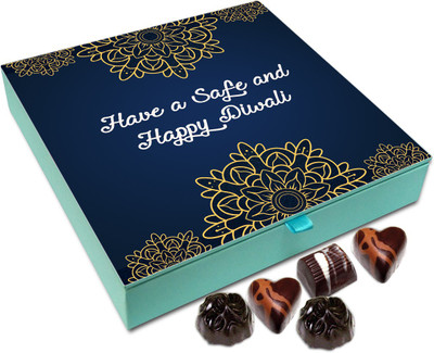 

Chocholik Diwali Sweets - Have A Safe And Beautiful Diwali Chocolate Box - 9pc Truffles(108 g)