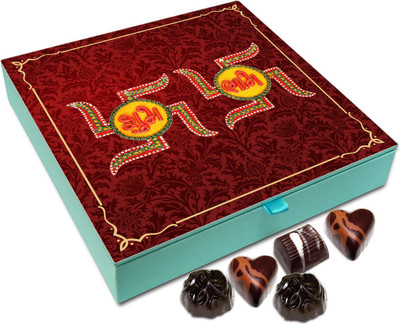 

Chocholik Diwali Sweets - Shubh Deepavali To All Chocolate Box - 9pc Truffles(108 g)