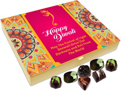 Chocholik Diwali Sweets - May Deewali Drive Out Darkness From Your Life Chocolate Box - 20pc Truffles(240 g)