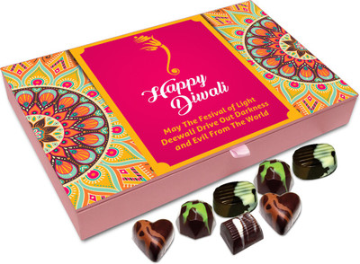 

Chocholik Diwali Sweets - May Deewali Drive Out Darkness From Your Life Chocolate Box - 12pc Truffles(144 g)