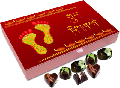 

Chocholik Diwali Sweets - Shubh Deepawali To Everyone In Your Family Chocolate Box - 12pc Truffles(144 g)