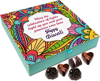 

Chocholik Diwali Sweets - May The Diwali Festival Light Up Your Lives Chocolate Box - 9pc Truffles(108 g)