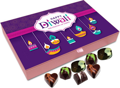 

Chocholik Diwali Gift - Happy Diwali To You Me And Everyone Chocolate Box - 12pc Truffles(144 g)