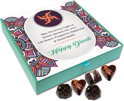 

Chocholik Diwali Sweets - May The Divine Light Of Diwali Bring Lots Of Success And Prosperity Chocolate Box - 9pc Truffles(108 g)