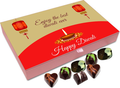 

Chocholik Diwali Gift - Happy Diwali To All My Guardians Chocolate Box - 12pc Truffles(144 g)