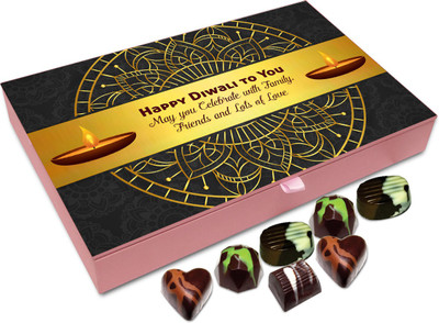 

Chocholik Diwali Sweets - May You Celebrate Diwali With Family And Friends Chocolate Box - 12pc Truffles(144 g)