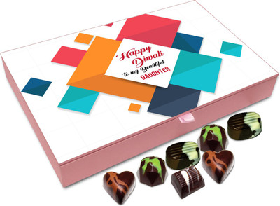 

Chocholik Diwali Gift - Happy Diwali To My Beautiful Daughter Chocolate Box - 12pc Truffles(144 g)