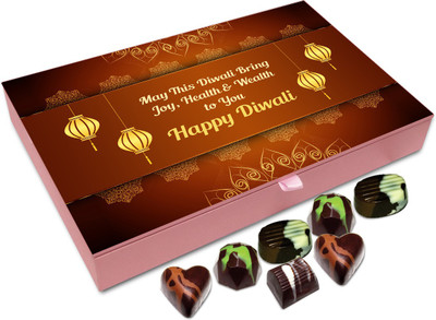 Chocholik Diwali Sweets - May This Diwali Bring Joy Health And Wealth Chocolate Box - 12pc Truffles(144 g)