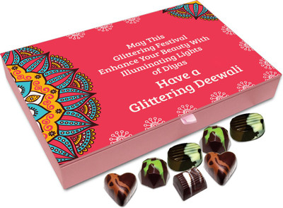 

Chocholik Diwali Sweets - May This Diwali Illuminate Your Life In Every Way Chocolate Box - 12pc Truffles(144 g)