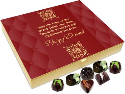 Chocholik Diwali Sweets - May The Glow Of Diwali Diyas Light Up Your Life Chocolate Box - 20pc Truffles(240 g)