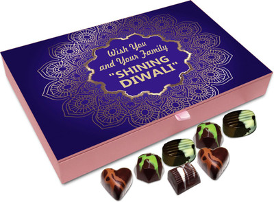 

Chocholik Diwali Sweets - Wishing You And Your Family A Very Shining Diwali Chocolate Box - 12pc Truffles(144 g)