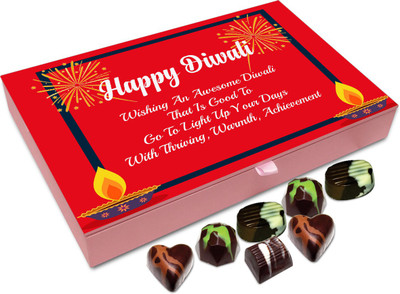 

Chocholik Diwali Sweets - Wishing You An Awesome And safe Diwali Chocolate Box - 12pc Truffles(144 g)