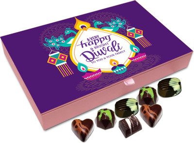 

Chocholik Diwali Gift - A Very Happy And Bright Deepawali To All Of You Chocolate Box - 12pc Truffles(144 g)