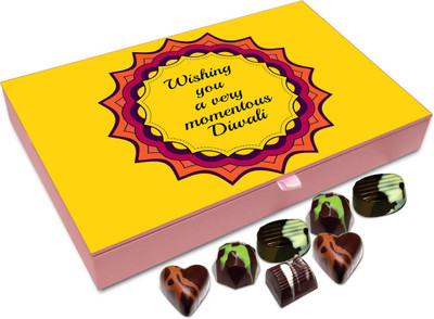 

Chocholik Diwali Gift - Wishing You A Very Momentous Diwali Chocolate Box - 12pc Truffles(144 g)