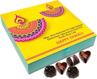 

Chocholik Diwali Gift - May The Festival Of Light Diwali Dispel Darkness From Your Life Chocolate Box - 9pc Truffles(108 g)