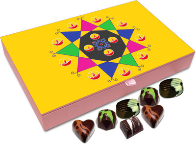 

Chocholik Diwali Gift - Have A Diwali Full OF Sweets And Crackers Chocolate Box - 12pc Truffles(144 g)