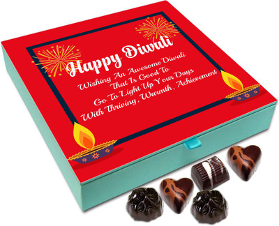 

Chocholik Diwali Sweets - Wishing You An Awesome And safe Diwali Chocolate Box - 9pc Truffles(108 g)