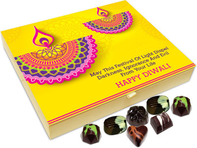 

Chocholik Diwali Gift - May The Festival Of Light Diwali Dispel Darkness From Your Life Chocolate Box - 20pc Truffles(240 g)