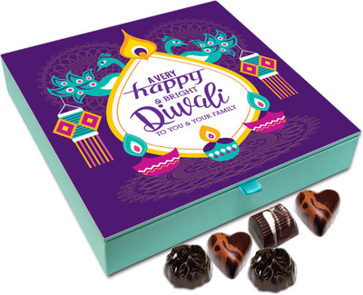 

Chocholik Diwali Gift - A Very Happy And Bright Deepawali To All Of You Chocolate Box - 9pc Truffles(108 g)