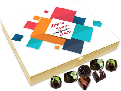 

Chocholik Diwali Gift - Happy Diwali To My Beautiful Daughter Chocolate Box - 20pc Truffles(240 g)