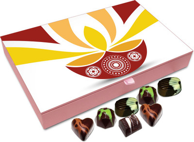 

Chocholik Diwali Gift - May Your Life Be As Glowing As Diwali Diya Chocolate Box - 12pc Truffles(144 g)