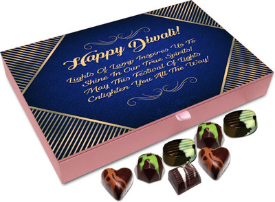 Chocholik Diwali Gift - I Wish The Diwali Lamp Inspired You Towards Greatness Chocolate Box - 12pc Truffles(144 g)
