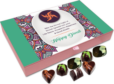 

Chocholik Diwali Sweets - May The Divine Light Of Diwali Bring Lots Of Success And Prosperity Chocolate Box - 12pc Truffles(144 g)